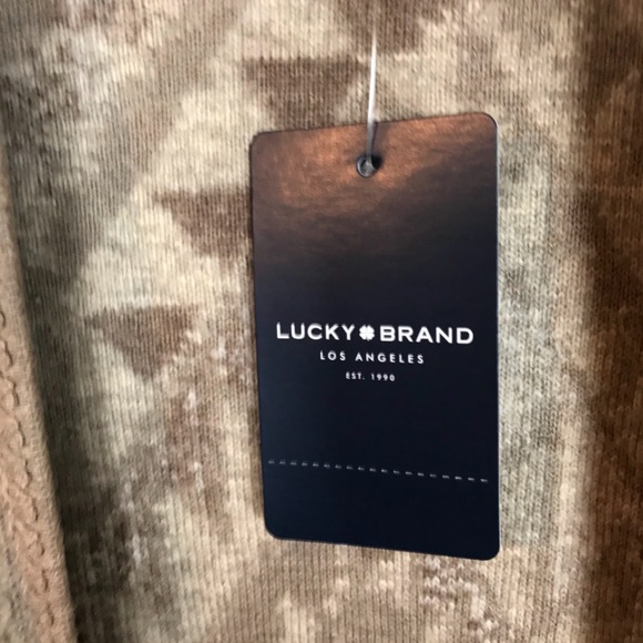 LuckyBrand Women Neutral Aztec OpenFront Fringe Cardigan Shawl Sweater Scarf XS - Picture 8 of 9